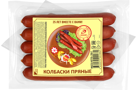 Колбаски Пряные полукопченые