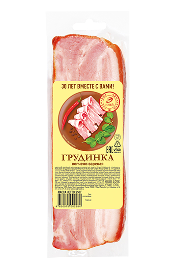Грудинка копчено-вареная