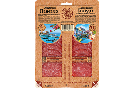 Колбасы Палермо/ Бордо со вкусом красного вина сырокопченые, микс 
