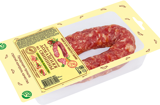 Колбаса Домашняя из свинины, кольцом, в натуральной оболочке, сырокопченая