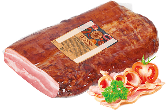 Грудинка Аппетитная копчено-вареная