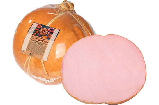 Колбаса По-деревенски, мясной колобок, в натуральной оболочке, вареная